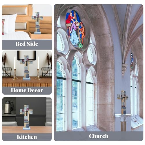 Imerance Inspirational Resin Standing Cross,12 Inch Christian Crucifix 12"L x 6"W