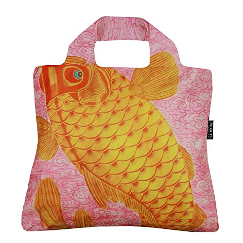 Envirosax Reusable Grocery Bags, Set of 5, Multicolored China Chic Chinese Carp Design, CF Series