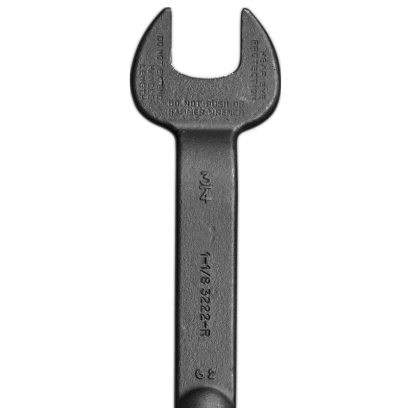 KLEIN TOOLS 3222 Construction Spud Wrench, Made in USA, 1-1/8-Inch Nominal Opening, 3/4-Inch Bolt for U.S. Regular Nut 1 to 1/4-Inch Taper