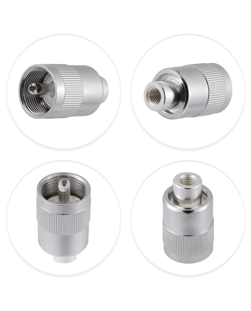 Vecys 5pcs PL259 UHF Male Connector 50 Ohm PL259 Male Plug Crimp RF Coaxial Plug Adapter for RG58 VLMR195 RG142 RG400 Low Loss Coaxial Cable PL259 for RG58/RG400