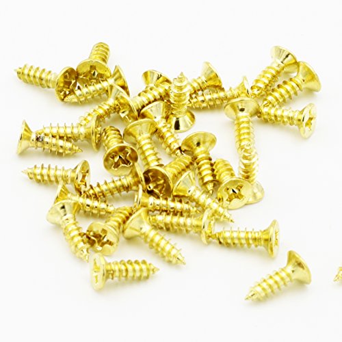 Shitong brass countersunk head wood screw assortment kit, 500-piece gold screw and bolt set