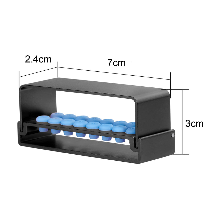 [Australia - AusPower] - 2Pcs 16 Holes Bur Block Holder with Silicon Cover Autoclavable Burs Block Case for Placing FG RA Burs (black) Black 