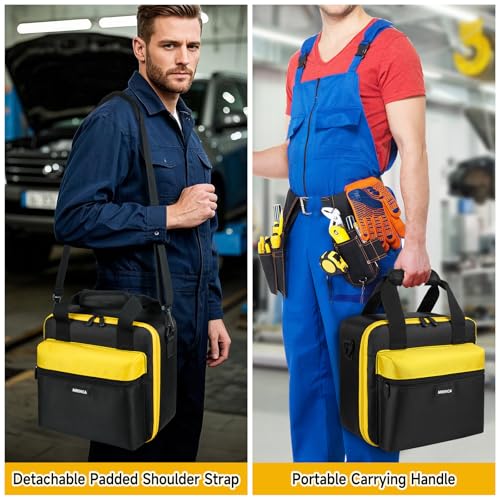 MRINCA black and yellow impact driver case compatible with Dewalt DCF900B, DCF891B, DCF961B, and DCF899B