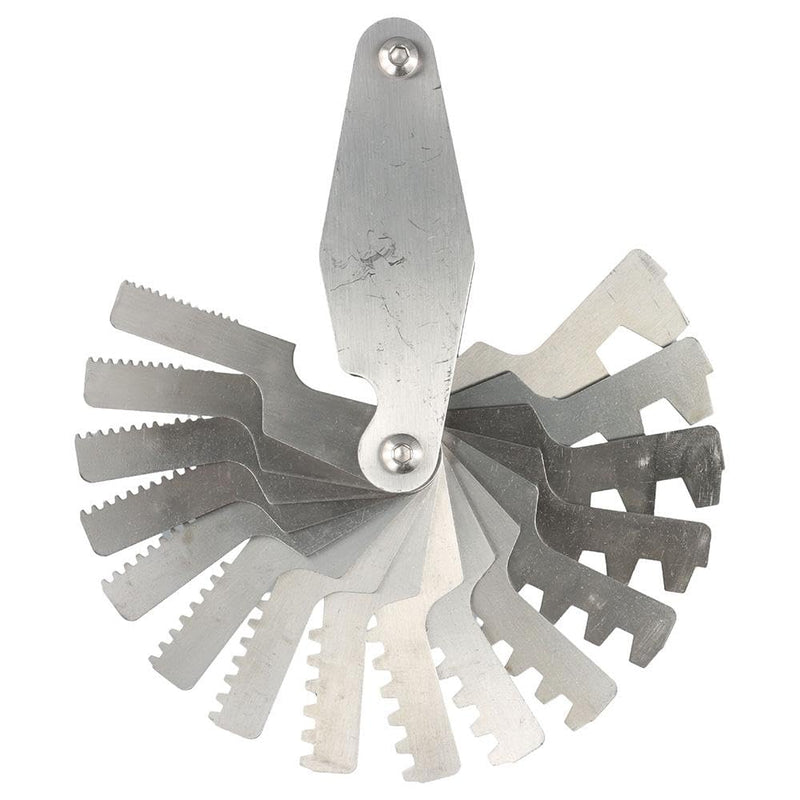 [Australia - AusPower] - 16pcs 29 Degree Acme Screw Pitch Gauge, Stainless Steel Thread Pitch Measuring Tool for Industrial Measurement, Universal Wide Application T-Thread Cutting Gage 