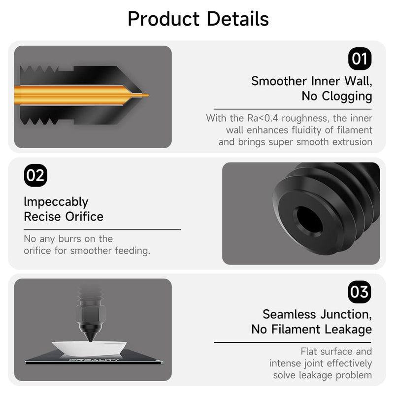 Official Creality High-end Hardened Steel MK8 Nozzles 8PCS, High-Temperature Wear Resistant Compatible with Ender 3/Ender 3 V2/Ender 3 Pro/Ender 3 Max/Ender 5 Series and CR 10 Series