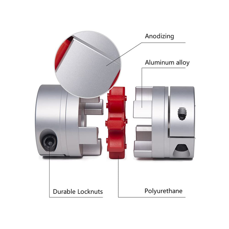 [Australia - AusPower] - Aluminum Flexible Jaw Couplings 14mm to 14mm Diameter 40mm Length 66mm Flexible Shaft Coupling Coupler Joint Connector for 3D Printer CNC Router Engraving Drilling Milling Machine 14-14mm D40 L66 