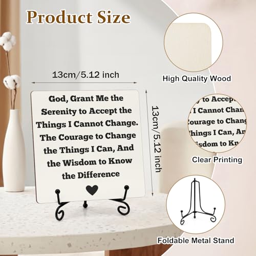 Religious Christian Gifts for Women Men Wood Sign for Home Office Religious Presents for Sister Friend Mum Daughter Inspirational Motivational Decor Sign for Bedroom Living Room Table Bookshelf Shelf