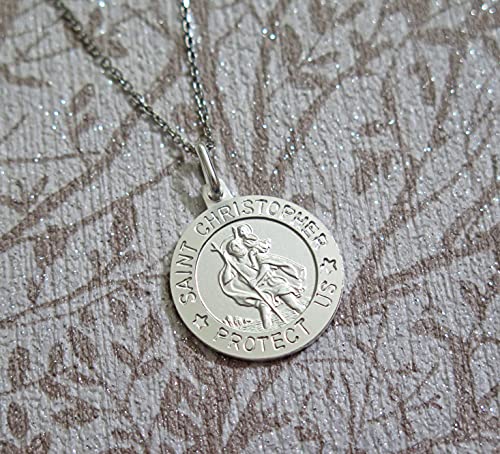 Sterling Silver Small Saint Christopher Pendant Necklace
