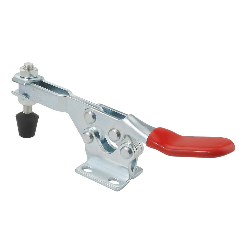[Australia - AusPower] - 2Pack Toggle Clamp, 500 lbs Holding Capacity, 225D Quick Release Horizontal Clamps w/Antislip Rubber Pressure Tip for Woodworking Jigs and Fixtures, Welding, Drill Press, Crosscut Sled 225D, 2PK 