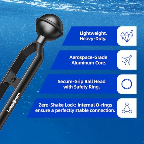 Luxagram 2PCS 5" Double Ball Arm for Underwater Photography Camera Housing 5" 2pcs