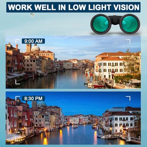 12x42 HD Waterproof Binoculars for Adults,Compact Binocular for Cruise Ship Black