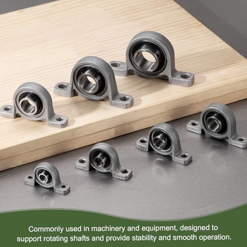 sourcing map 2Pcs KP004 Pillow Block Bearing 3/4" (20mm) Zinc Alloy Steel Self Alignment Mounted Flange Bearing, (ABEC5) KP004 (20mm Bore) 2