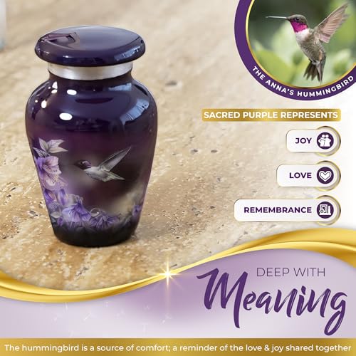 Beautiful 2.9" Hummingbird Keepsake Urn for Human Ashes in Premium Gift Box Keepsake Urn (1 Piece)
