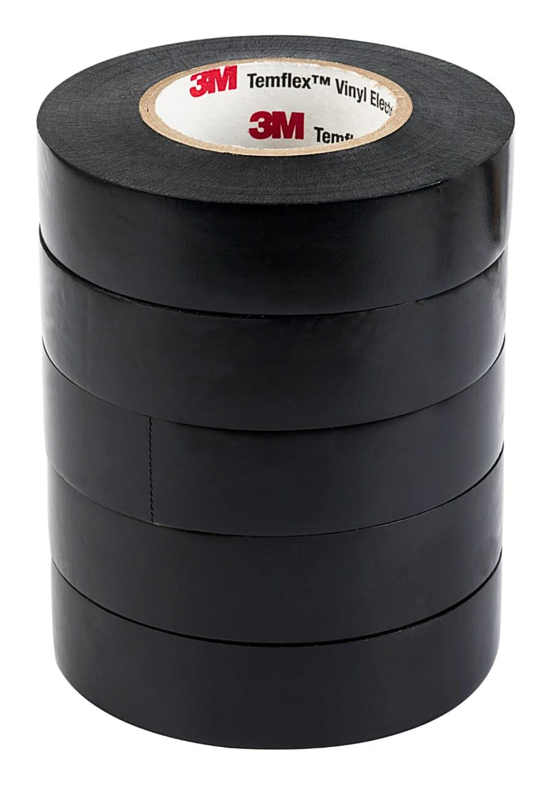 3M Temflex General-Purpose Vinyl Electrical Tape (1700), 3/4 in. x 60 ft., 7 Mil, Black, 10 Rolls 3/4 in x 60 ft (10 Rolls)