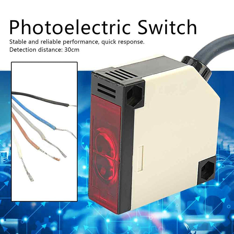 [Australia - AusPower] - Photoelectric Switch Sensor, 30cm Detection Distance Diffuse Reflection Infrared Switch Photoelectric Beam Sensor Proximity Switch (E3JK-DS30M2 Normally Closed) E3JK-DS30M2 normally closed 