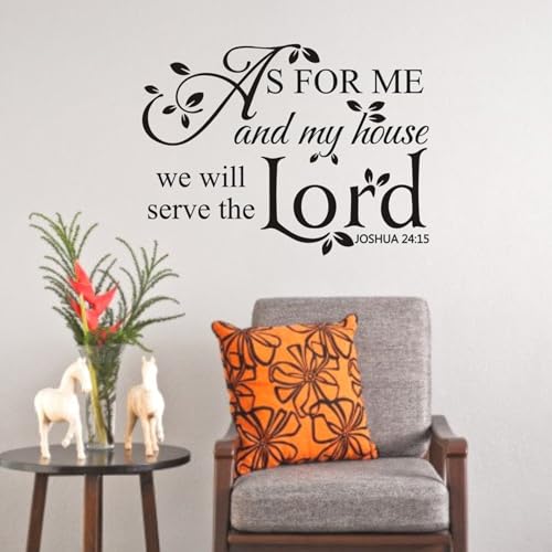 Wasise Christian Wall Art - Bible Verse Stickers, Christian Decor Bible Verse Wall Art with Leaf Design, Home Sweet Home Decor, Removable Vinyl Wall Decals for Bedroom Living Room Religious Decoration C