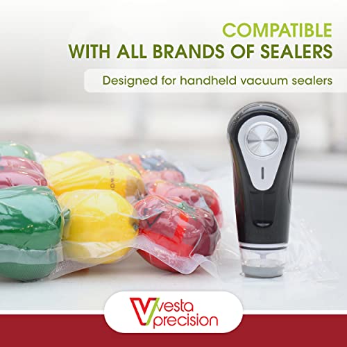Zipper Vacuum Seal Pouches by Vesta Precision - Clear and Flat Vacuum Sealer Bags with Zipper and Valve - Designed for Handheld Vacuum Sealers - 15 Vacuum Bags per Box (28x40 cm) 11 x 16 inches