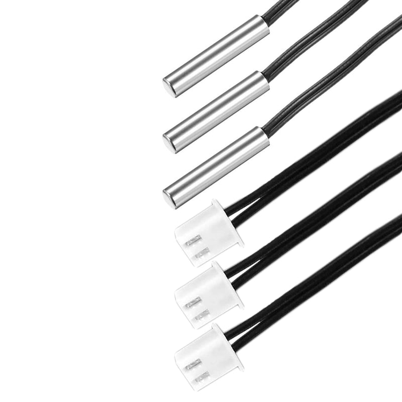 [Australia - AusPower] - 10K 3950 Ohm NTC Thermistor Temperature Sensor Probe, Stainless Digital Thermal Sensor Probe Cable Length 1M with XH2.54-2P Plug for Air Conditioner (Pack of 6) (10K/1m(Stainless Digital)) 