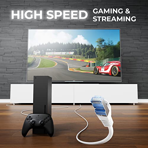 deleyCON 3,0m CAT7 Network Cable RJ45 10 Gigabit SFTP PiMF - White | Patch cable Ethernet cable, copper, for high-speed LAN, DSL, switch, modem, router, patch panel, CAT7 CAT6 CAT5 3 M
