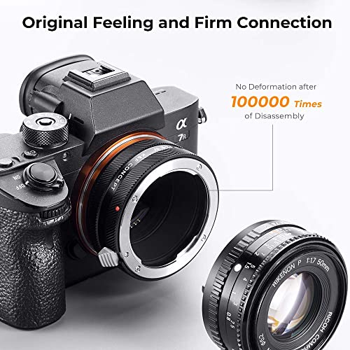 K&F Concept IV PRO Pentax K-NEX Lens Mount Adapter Manual Focus Compatible with Pentax K Series and AF Series Lens to Sony-E NEX Mount Camera Body with Matting Varnish Design