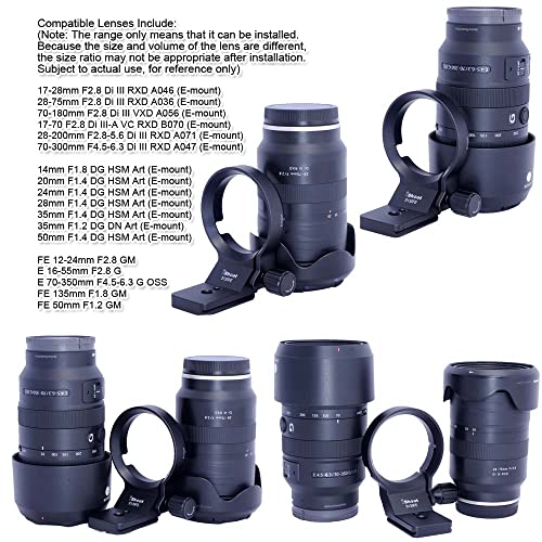 Tripod Mount Ring Lens Collar Compatible with Tamron 28-75mm f/2.8 Di III RXD A036, 28-200mm f/2.8-5.6 Di III RXD A071, 70-180mm f/2.8 Di III VXD A056 E-Mount, Support w/Arca Fit Quick Release Plate