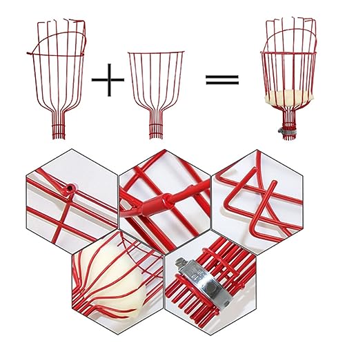 GLOGLOW red detachable fruit picker basket for 3cm diameter picker pole