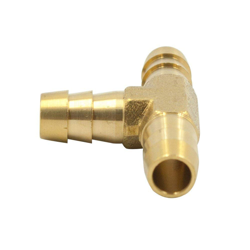 [Australia - AusPower] - Brass Hose Barb Tee 1/4" x 1/4"x 1/4" Barbed T -Fitting 3 Ways Air Hose Fittings Pack of 5 123-4 