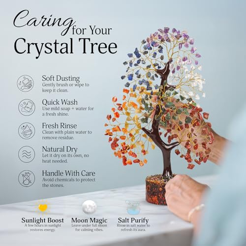 YATSKIA 7 Chakra Tree Of Life, Crystal And Gemstones, Birthday Gifts For Women, Decorative Home Accessories, Living Room Decor, Crystal Gifts For Women Seven Chakra