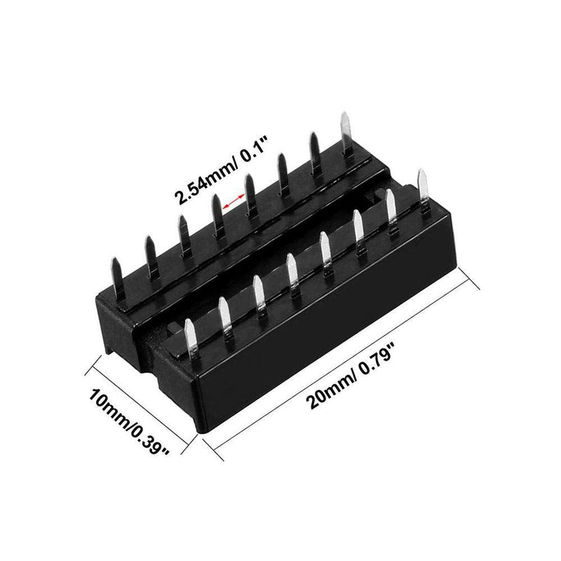 [Australia - AusPower] - 50Pcs DIP IC Sockets 16 Pin DIP-8 2.54MM IC Sockets Adapter Solder Type Socket 16Pin 