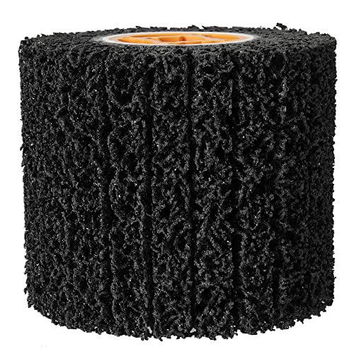 JOIKIT 4.5 x 4-inch 40-grit abrasive drawing wheel with 3/4-inch wire brush roller for paint and rust removal