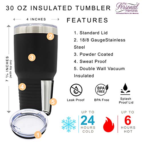 My Personal Memories Mr and Mrs Set of 2 Stainless Steel Powder Coated Double Wall Vacuum Insulated Travel Tumbler (Black Mr White Mrs 30 oz Set of 2) Black Mr White Mrs 30 oz Set of 2