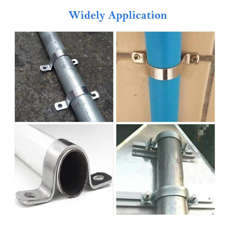 AKIHISA 5 Pcs 4-1/2 Inch Heavy Duty Pipe Strap,2 Hole U-Tube Strap Clamp,Stainless Steel-304 Rigid U-Bracket Pipe Strap,Wire Pipe Cable Clips Fastener (ID 114mm) 4.5in/114mm 5Pack