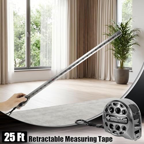 TMWEFUSC stainless steel tape measure, 25 ft/7.5 m, double-sided metric and imperial scale