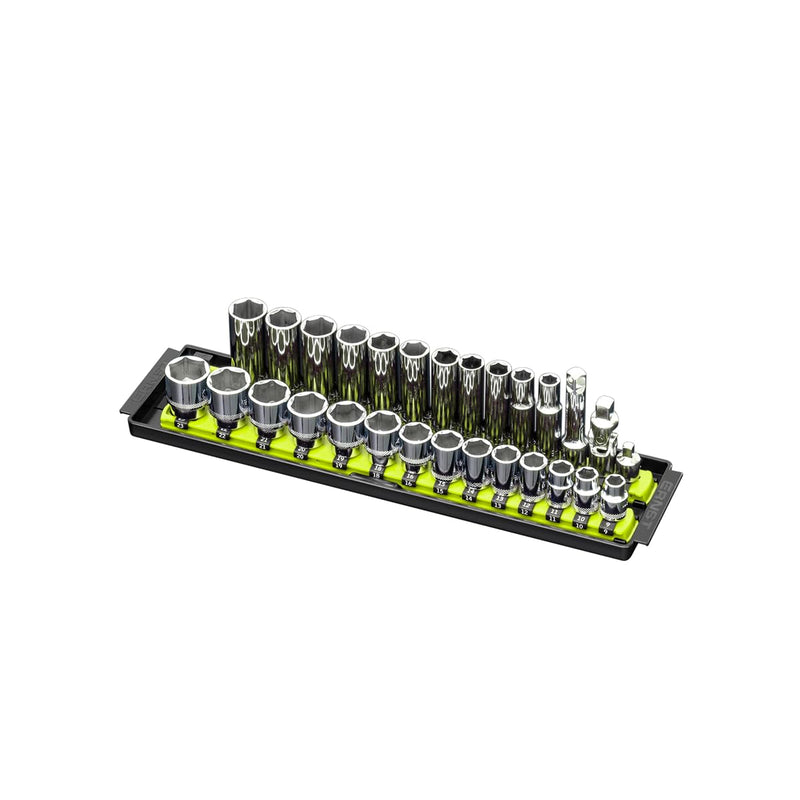 Ernst Manufacturing 8468HV 13-Inch Socket Boss, Premium 2-Rail 3/8-Inch-Drive Socket Organizer Rails for Toolbox, High Visibility - Made in the USA