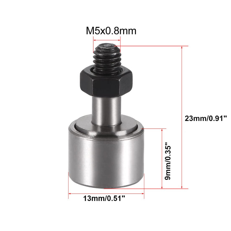 [Australia - AusPower] - Cam Follower Needle Roller Bearing, CF5/KR13 13mm Roller Diameter Stud Type Track Cam Followers for Machine Tool Guide Rail and 3D Printers 4pcs 4 CF5/(KR13) 
