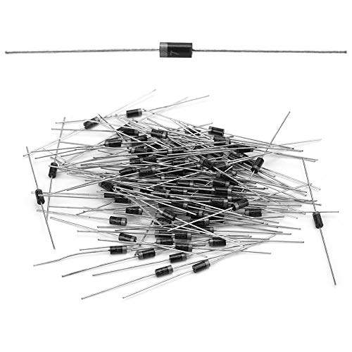 1N4007 Diode Rectifier 100 Pieces, 1A 1000V Blocking Diode Electronic Silicon Diodes Connection Backflow Protection Diode Rectifier Diode, Industrial Control Circuit for Switching