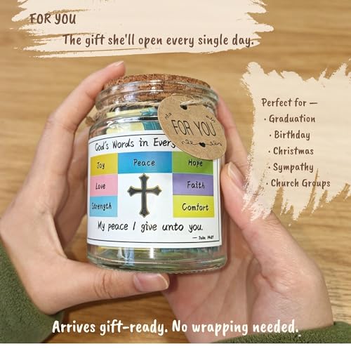 Bible Verse Jar for Women – Large Print & Writeable Scripture Strips Modern Language Version