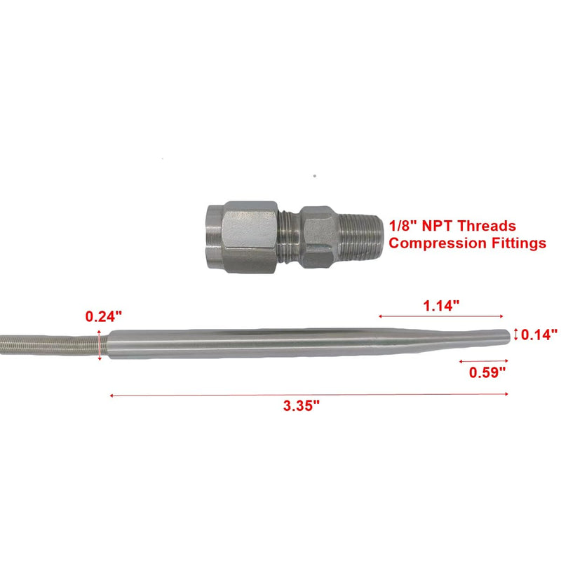 [Australia - AusPower] - Taped Stainless Steel Probe EGT High Temperature Sensors Sender for Car Exhaust Gas Temperature Measurement in Limited Space Environment 
