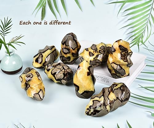 AMOYSTONE Large Septarian Decorative Stone Tower 1-1.4lb | Dragon Flame Crystal | Meditation Altar & Witchcraft Decor Brown