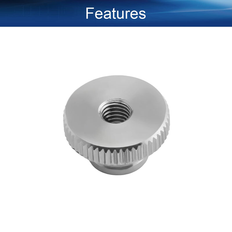 [Australia - AusPower] - Yinpecly Knurled Thumb Nuts, M6 Through Hole Round Knobs ?Whitewash 304 Stainless Steel, Pack of 5 