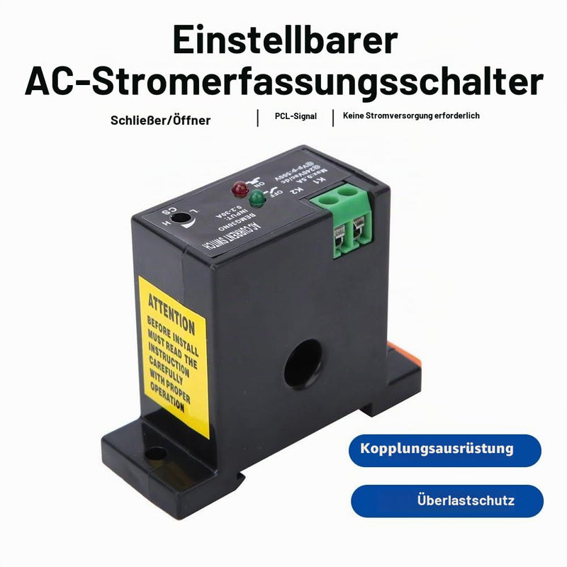 Adjustable Current Switch, Current Meter Switch AC 240V 0.2-30A, Normally Open Current Sensor Control Switch, for Industrial Automation Devices, Buzzer, Relay, Microcontroller