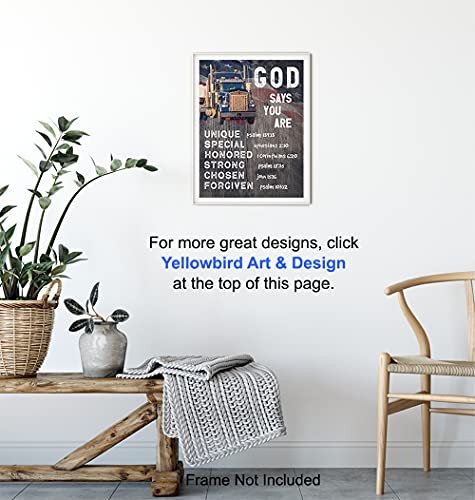 Rustic Patriotic Religious Wall Art - Christian Gifts for Men - God Says You Are Decor - Spiritual Inspirational Quotes - Holy Scripture Bible Verses - Country Wall Decor - Faith Decoration