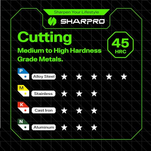 SHARPRO 1/16-inch downcut spiral CNC router bit with 1/4-inch shank and 1/2-inch cutting length