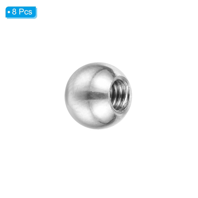[Australia - AusPower] - PATIKIL M4x8mm Ball Nuts Knob, 8 Pack Female Thread 304 Stainless Steel Round Blind Hole Screw Cap Cover for Lighting Machinery DIY Decoration, Silver 