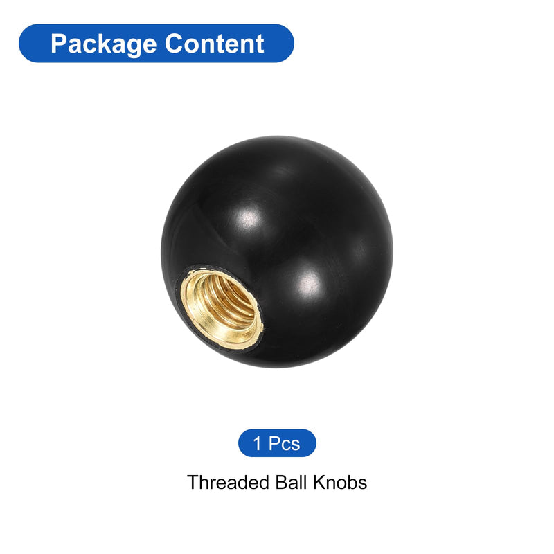 [Australia - AusPower] - uxcell Threaded Ball Knobs, M10 Female Thread Thermoset Ball Knob 32mm Dia Round Operation Ball Handles with Copper Insert for Machine Lever Handle, Black 