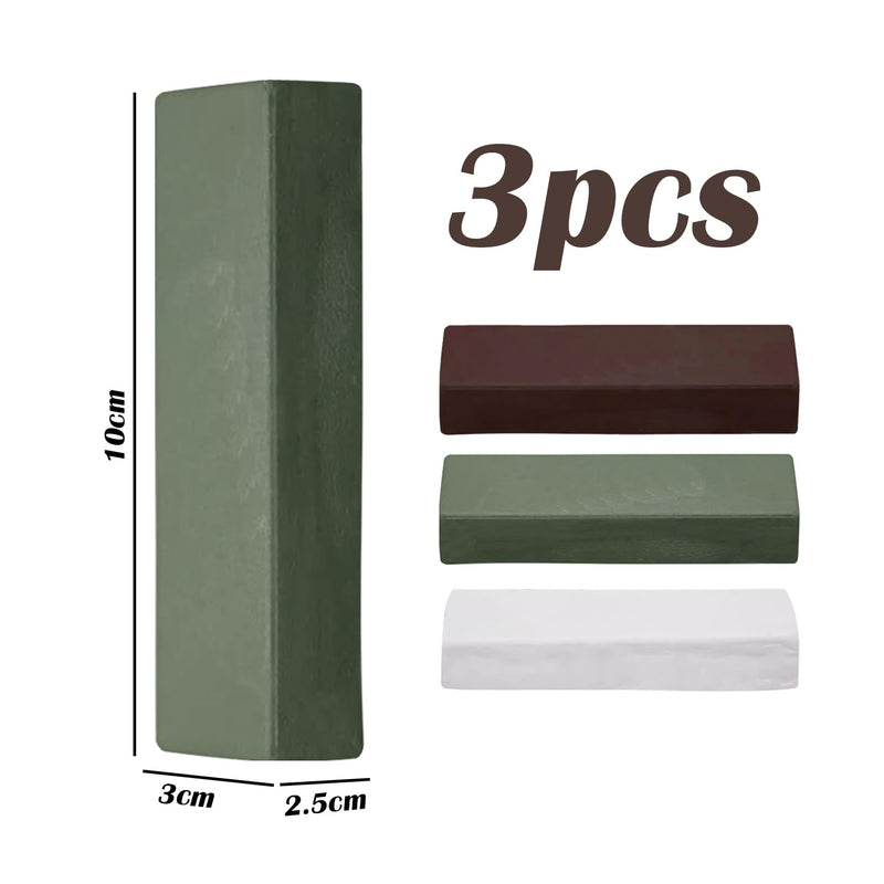 [Australia - AusPower] - CHROMACRAFT 3 Pieces Metal Polishing Wax, Polishing Cutting Compound, Sanding Polishing Tool, Multifunctional Polishing Tool 