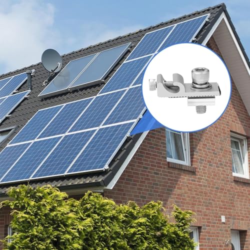 PV Earth Terminal Pack of 10 Earth Terminals for Solar Panel Rails | 10 PV Aluminum Earth Terminals for Solar Panels and Rails - Corrosion Resistant, Durable and Easy to Assemble.