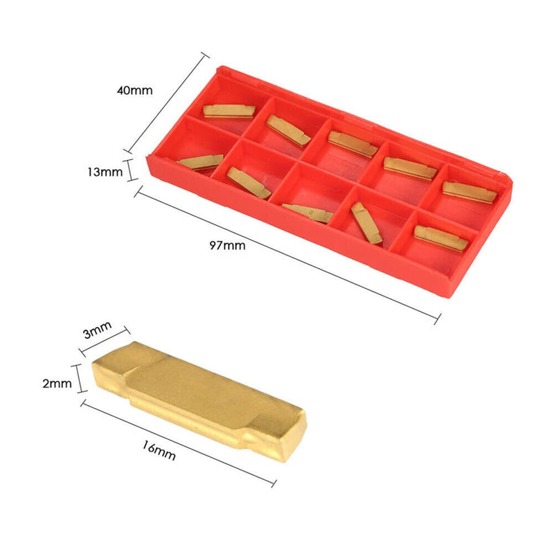 10 x MGMN200-G 2mm Wide Carbide Inserts for MGEHR/MGIVR Groove Tools
