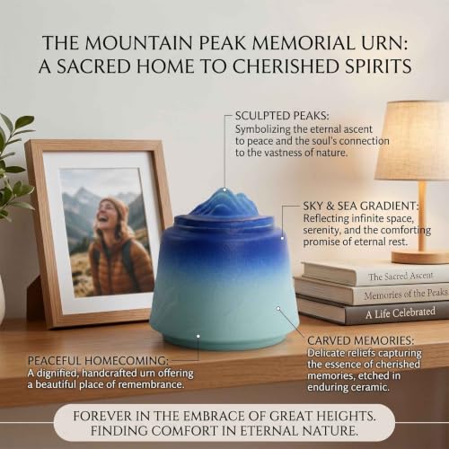 Small Keepsake Urns for Human Ashes, 3-Inch Ceramic Memorial Urn Blue