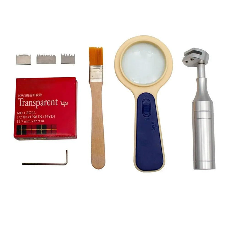 Toplionace Crosshatch Adhesion Test Kit with 1mm / 2mm / 3.0mm knives, magnifying glass, handle, brush and 3.0m adhesive tape | With 1 mm / 2 mm / 3.0 mm knives, magnifying glass, handle, brush and 3.0 m adhesive tape CNC0301